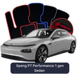 OMEVO Velours-Autofußmatten für Xpeng P7 Performance 1 gen Limousine (2020-2025)