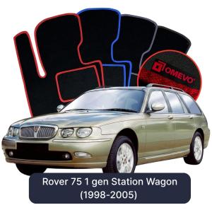 OMEVO Velours-Autofußmatten für Rover 75 1 gen Kombi (1998-2005)