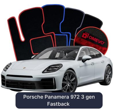 Velours-Autofußmatten OMEVO für Porsche Panamera 972 3 gen Fastback (2023-2025)