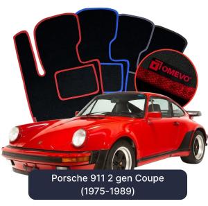 OMEVO Velours-Autofußmatten für Porsche 911 2 gen Coupe (1975-1989)