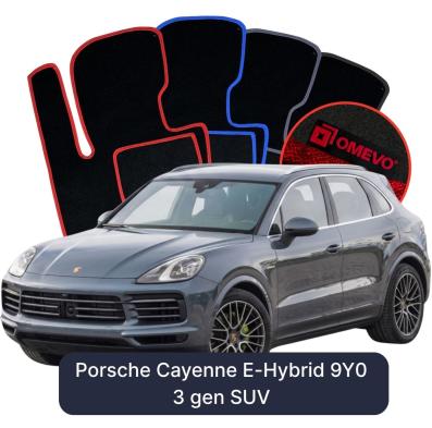 Velours-Autofußmatten OMEVO für Porsche Cayenne E-Hybrid 9Y0 3 gen SUV (2018-2025)