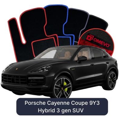 Velours-Autofußmatten OMEVO für Porsche Cayenne Coupe Hybrid 9Y3 3 gen SUV (2018-2025)