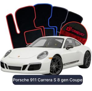 OMEVO Velours-Autofußmatten für Porsche 911 Carrera S 8 gen Coupe (2019-2025)