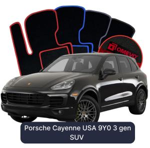 OMEVO Velours-Autofußmatten für Porsche Cayenne USA 9Y0 3 gen SUV (2018-2025)