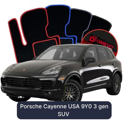 Velours-Autofußmatten OMEVO für Porsche Cayenne USA 9Y0 3 gen SUV (2018-2025)