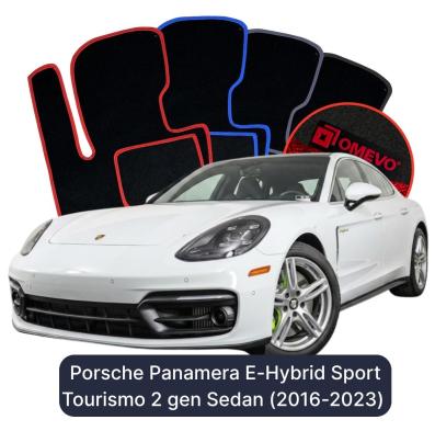 Velours-Autofußmatten OMEVO für Porsche Panamera E-Hybryd Sport Tourismo 2 gen Sedan (2016-2023)
