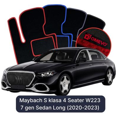 Velours-Autofußmatten OMEVO für Maybach S-Klasse 4-Sitzer W223 7 gen Limousine Langversion (2020-2023)