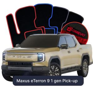 OMEVO Velours-Autofußmatten für Maxus eTerron 9 1 gen Pick-up (2024-2025)