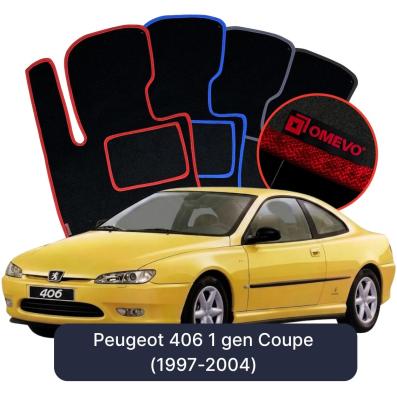 Velours-Autofußmatten OMEVO für Peugeot 406 1 gen Coupe (1997-2004)