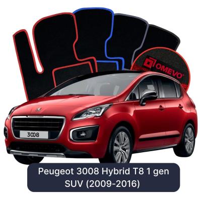 Velours-Autofußmatten OMEVO für Peugeot 3008 Hybryda T8 1 gen SUV (2009-2016)