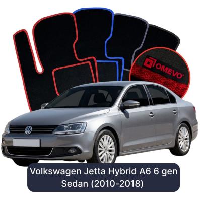 Velours-Autofußmatten OMEVO für Volkswagen Jetta Hybrid A6 6 gen Limousine (2010-2018)