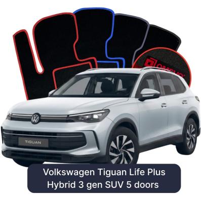 Velours-Autofußmatten OMEVO für Volkswagen Tiguan Life Plus Hybrid 3 gen SUV 5 Türer (2023-2026)