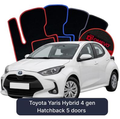 Velours-Autofußmatten OMEVO für Toyota Yaris Hybrid 4 gen Kompakt 5 Türer (2020-2026)