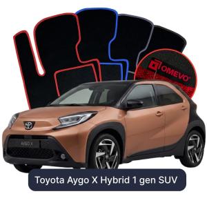 OMEVO Velours-Autofußmatten für Toyota Aygo X Hybrid 1 gen SUV (2022-2026)
