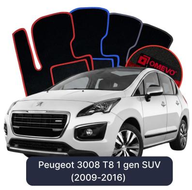 Velours-Autofußmatten OMEVO für Peugeot 3008 T8 1 gen SUV (2009-2016)