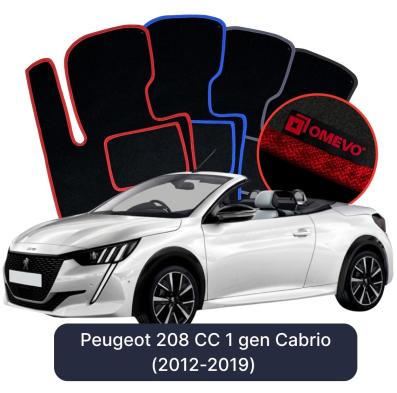 Velours-Autofußmatten OMEVO für Peugeot 208 CC 1 gen Cabrio (2012-2019)