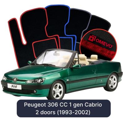 Velours-Autofußmatten OMEVO für Peugeot 306 CC 1 gen Cabrio 2 Türer (1993-2002)