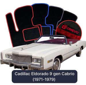 OMEVO Velours-Autofußmatten für Cadillac Eldorado 9 gen Cabrio (1971-1979)