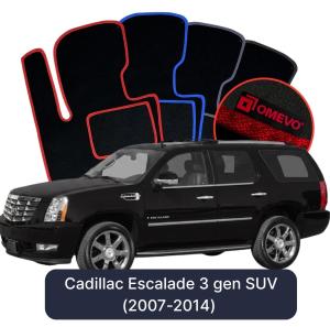 OMEVO Velours-Autofußmatten für Cadillac Escalade 3 gen SUV (2007-2014)