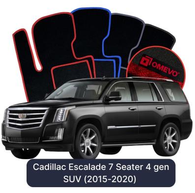 Velours-Autofußmatten OMEVO für Cadillac Escalade 7-Sitzer 4 gen SUV (2015-2020)