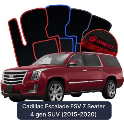 Velours-Autofußmatten OMEVO für Cadillac Escalade ESV 7-Sitzer 4 gen SUV (2015-2020)