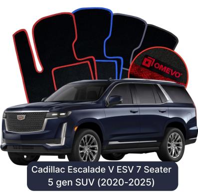 Velours-Autofußmatten OMEVO für Cadillac Escalade V ESV 7-Sitzer 5 gen SUV (2020-2025)