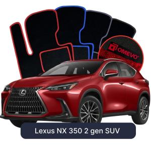OMEVO Velours-Autofußmatten für Lexus NX 350 2 gen SUV (2021-2025)