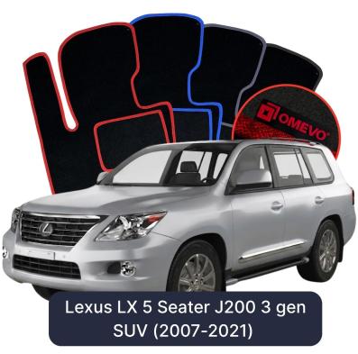 Velours-Autofußmatten OMEVO für Lexus LX 5-Sitzer J200 3 gen SUV (2007-2021)