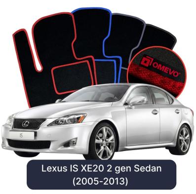 Velours-Autofußmatten OMEVO für Lexus IS XE20 2 gen Limousine (2005-2013)