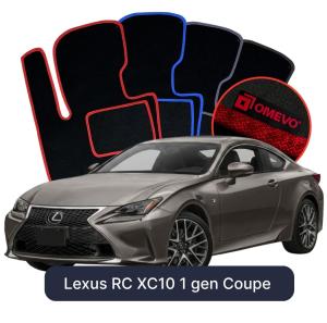 OMEVO Velours-Autofußmatten für Lexus RC XC10 1 gen Coupe (2014-2025)