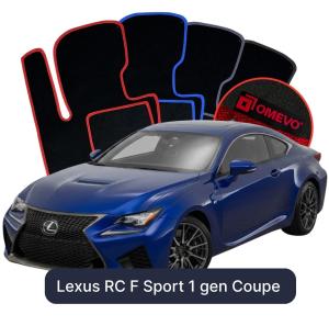 OMEVO Velours-Autofußmatten für Lexus RC F Sport 1 gen Coupe (2014-2025)