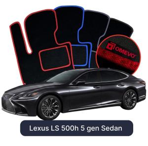 OMEVO Velours-Autofußmatten für Lexus LS 500h 5 gen Limousine (2017-2025)