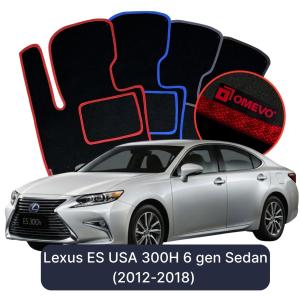 OMEVO Velours-Autofußmatten für Lexus ES US-Version 300H 6 gen Limousine (2012-2018)