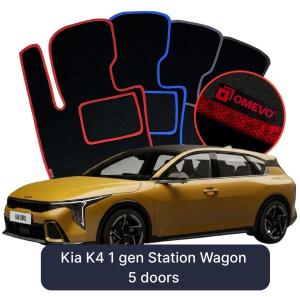 OMEVO Velours-Autofußmatten für Kia K4 1 gen Kombi 5 Türer (2023-2026)