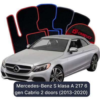 Velours-Autofußmatten OMEVO für Mercedes-Benz S-Klasse A 217 6 gen Cabrio 2 Türer (2013-2020)