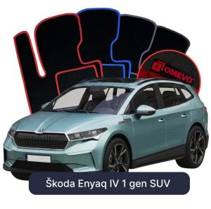 OMEVO Velours-Autofußmatten für Škoda Enyaq IV 1 gen SUV (2020-2025)