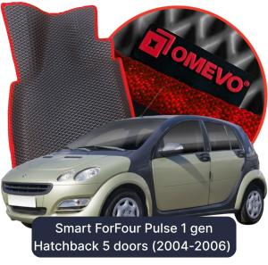 OMEVO 5D Pro EVA Fußmatten für Smart ForFour Pulse 1 gen Kompakt 5 Türer (2004-2006)