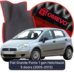 OMEVO 5D Pro EVA Fußmatten für Fiat Grande Punto 1 gen Kompakt 5 Türer (2005-2012)