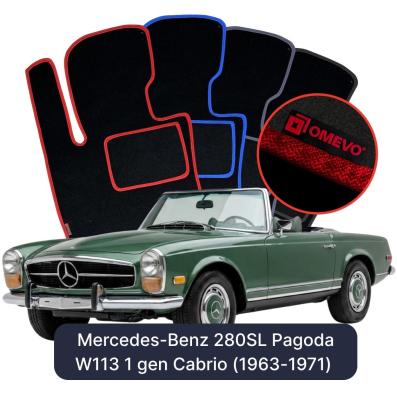 Velours-Autofußmatten OMEVO für Mercedes-Benz 280SL Pagoda W113 1 gen Cabrio (1963-1971)