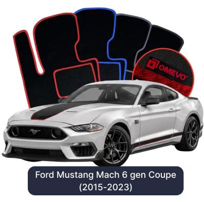 Velours-Autofußmatten OMEVO für Ford Mustang Mach 6 gen Coupe (2015-2023)