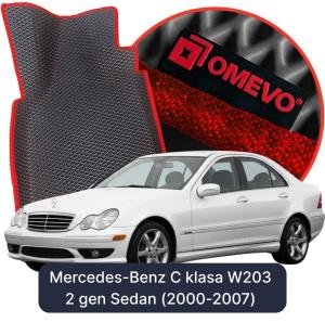 OMEVO 5D Pro EVA Fußmatten für Mercedes-Benz C-Klasse W203 2 gen Limousine (2000-2007)