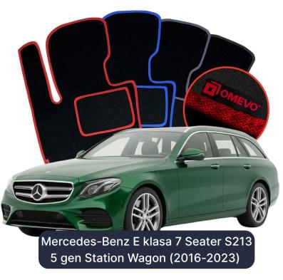 Velours-Autofußmatten OMEVO für Mercedes-Benz E klasa 7-Sitzer S213 5 gen Kombi (2016-2023)