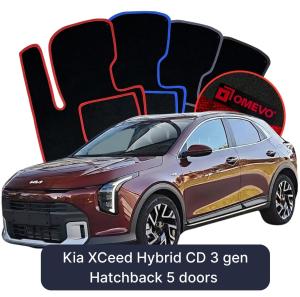 OMEVO Velours-Autofußmatten für Kia XCeed Hybrid CD 3 gen Kompakt 5 Türer (2019-2026)