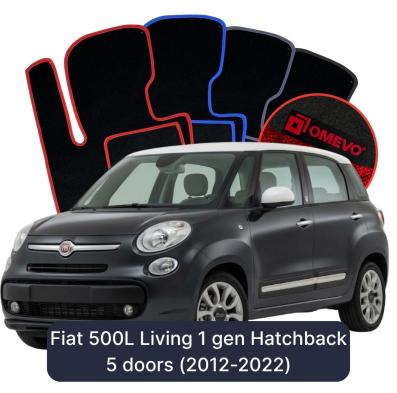 Velours-Autofußmatten OMEVO für Fiat 500L Living 1 gen Kompakt 5 Türer (2012-2022)