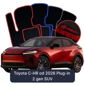 OMEVO Velours-Autofußmatten für Toyota C-HR od 2026 Plug-in 2 gen SUV (2023-2026)