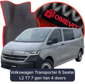 OMEVO 5D Pro EVA Fußmatten für Volkswagen Transporter 6-Sitzer L2 T7 7 gen Kastenwagen 4 Türer (2024-2026)