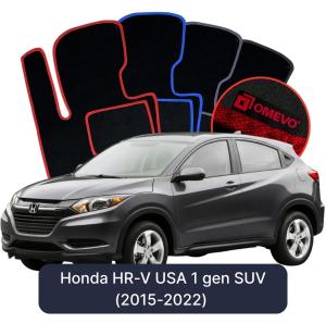 OMEVO Velours-Autofußmatten für Honda HR-V USA 1 gen SUV (2015-2022)