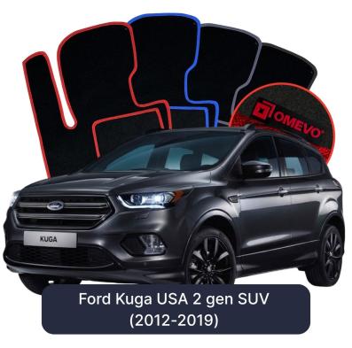 Velours-Autofußmatten OMEVO für Ford Kuga USA 2 gen SUV (2012-2019)