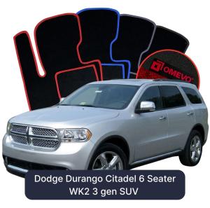OMEVO Velours-Autofußmatten für Dodge Durango Citadel 6-Sitzer WK2 3 gen SUV (2010-2026)