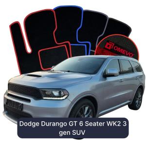 OMEVO Velours-Autofußmatten für Dodge Durango GT 6-Sitzer WK2 3 gen SUV (2010-2026)